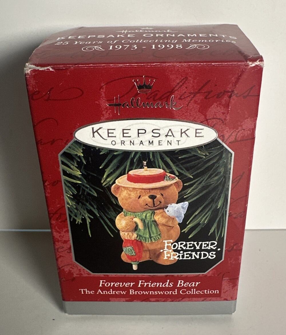 1998 Hallmark Andrew Brownsword Collection Ornament "Forever Friends Bear" bird